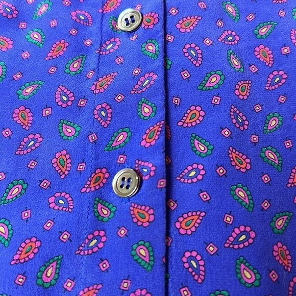 Vintage Liz Claiborne button down 100% silk blouse - Picture 6 of 11